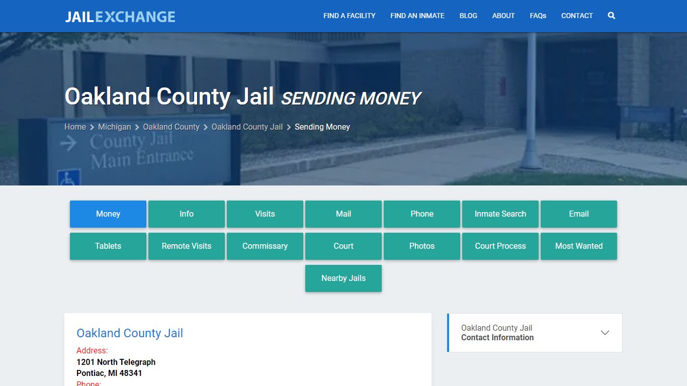 Send Money to Inmate - Oakland County Jail, MI - Jail Exchange